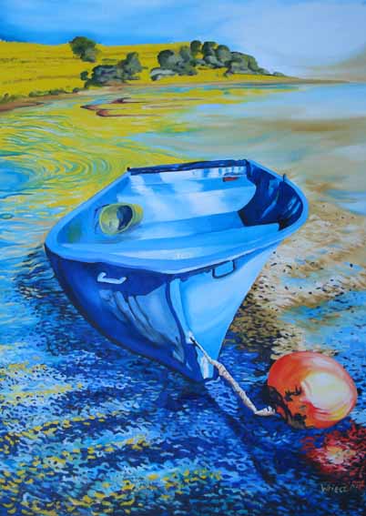 blue boat